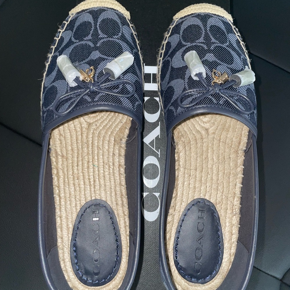 Navy Blue Jean Coach Espadrilles